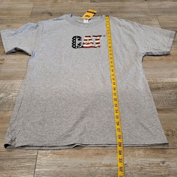 NEW CAT American Flag Logo Graphic Tee Shirt New With Tags Men's Size Large - Picture 6 of 6